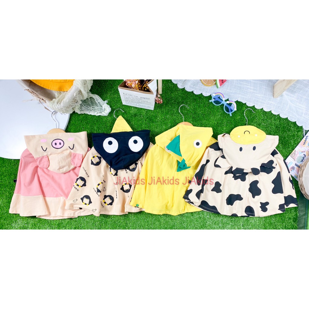 Áo Choàng Chống Nắng COTTON 100% MINKY MOM Hình Động Vật Dễ Thương Cho Bé AN-02