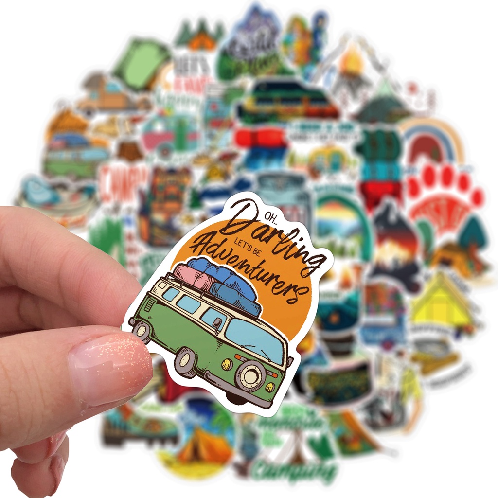 Set 50 Stiker dán chủ đề camping-CD02 | BigBuy360 - bigbuy360.vn