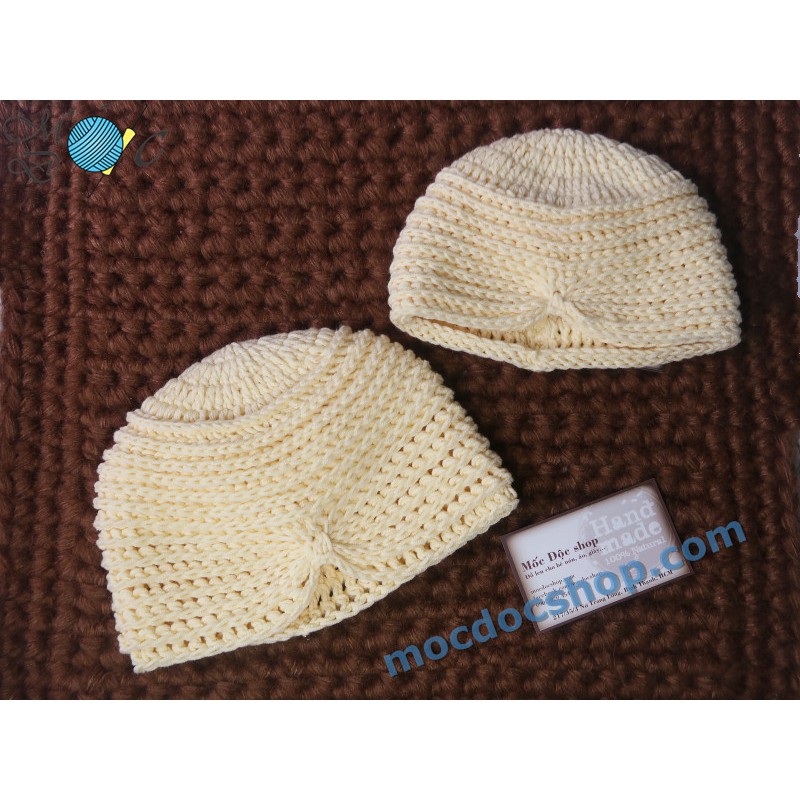 Nón len turban cho bé gái 0-12 tháng