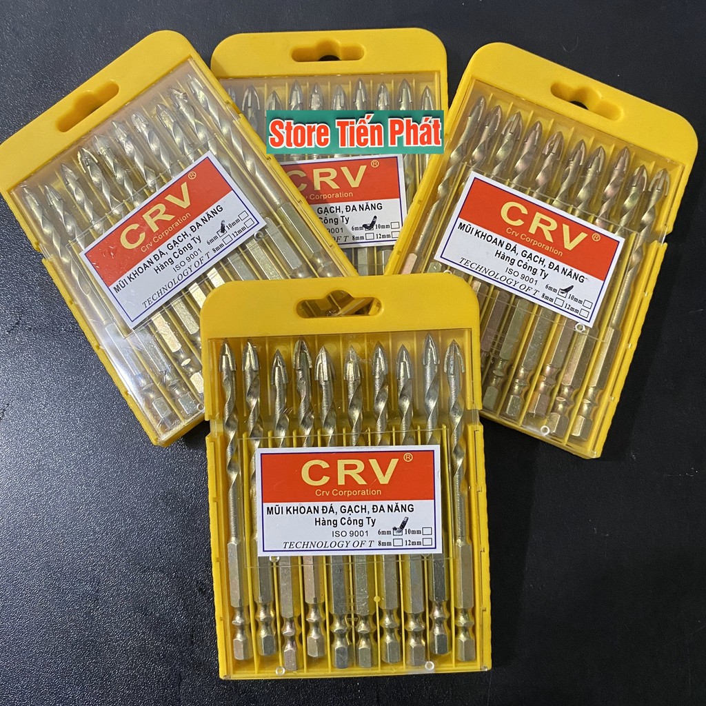 Mũi Khoan Đa Năng CRV 6mm 4 Cạnh Khoan Đá, Gạch đa năng. Chân Lục Giác Đầu Thép H2P Siêu Cứng