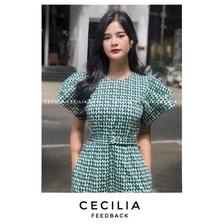 Đầm xanh lá emerald green dress by cecilia kèm đai - ảnh sản phẩm 8