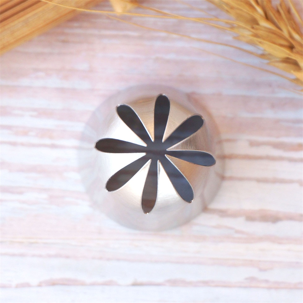 #Đuôi Bắt Bông Kem Trang Trí Bánh 8 Răng Bằng Thép Không Gỉ 902