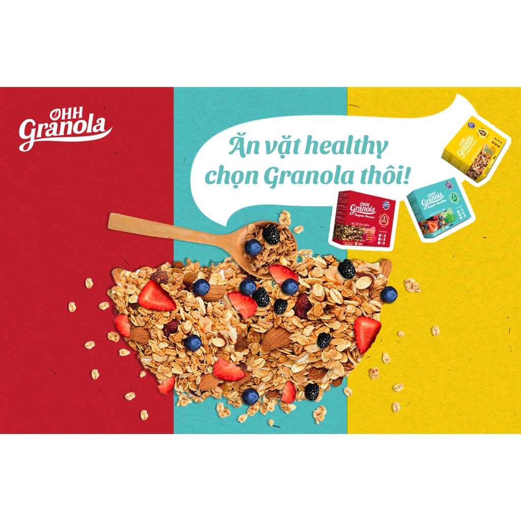 Đồ Ăn Vặt - Ngũ Cốc Giảm Cân Siêu Hạt - Hoa Quả - Trái Cây - Dinh Dưỡng Yến Mạch OHH GRANOLA 45g ANNI Group
