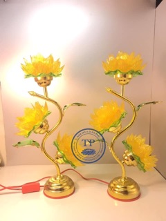 Đèn thờ led hoa sen 3 bông