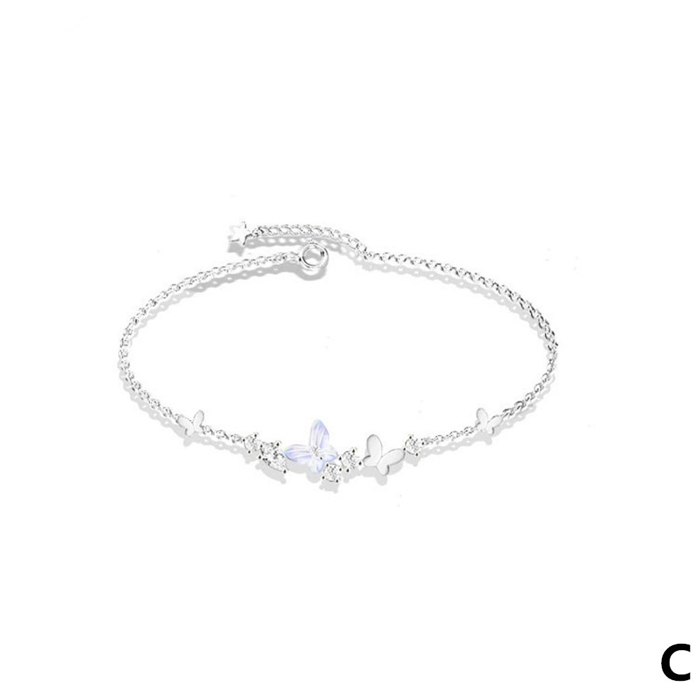 Vòng Tay Mạ Bạc 925 Mặt Hình Hoa Hồng Và Mặt Trăng Thời Trang Cho Nữ