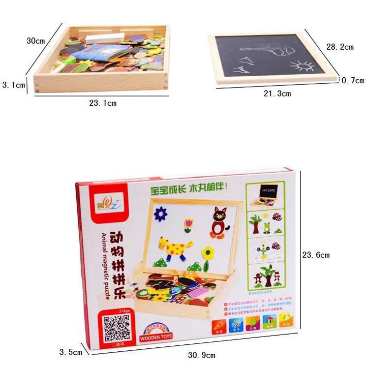 NBH149 Bảng ghép tranh gỗ nam châm 2 mặt nhiều chi tiết cho bé Linh anh store