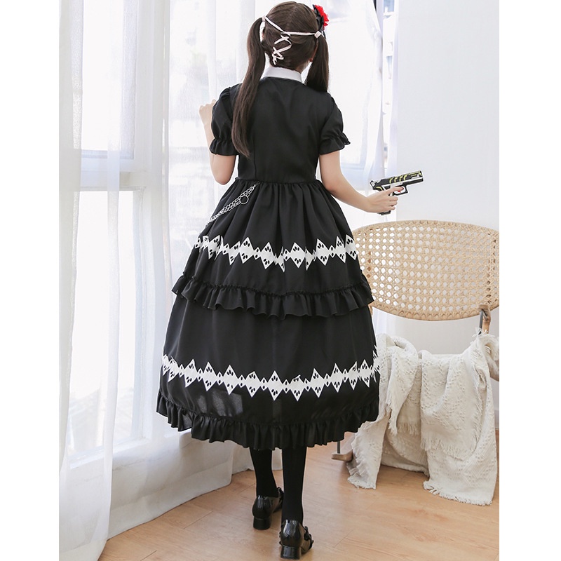 Nhật bản anime tokisaki kurumi cosplay trang phục cho phụ nữ ngày a live lolita maxi dress socks set halloween party outfits