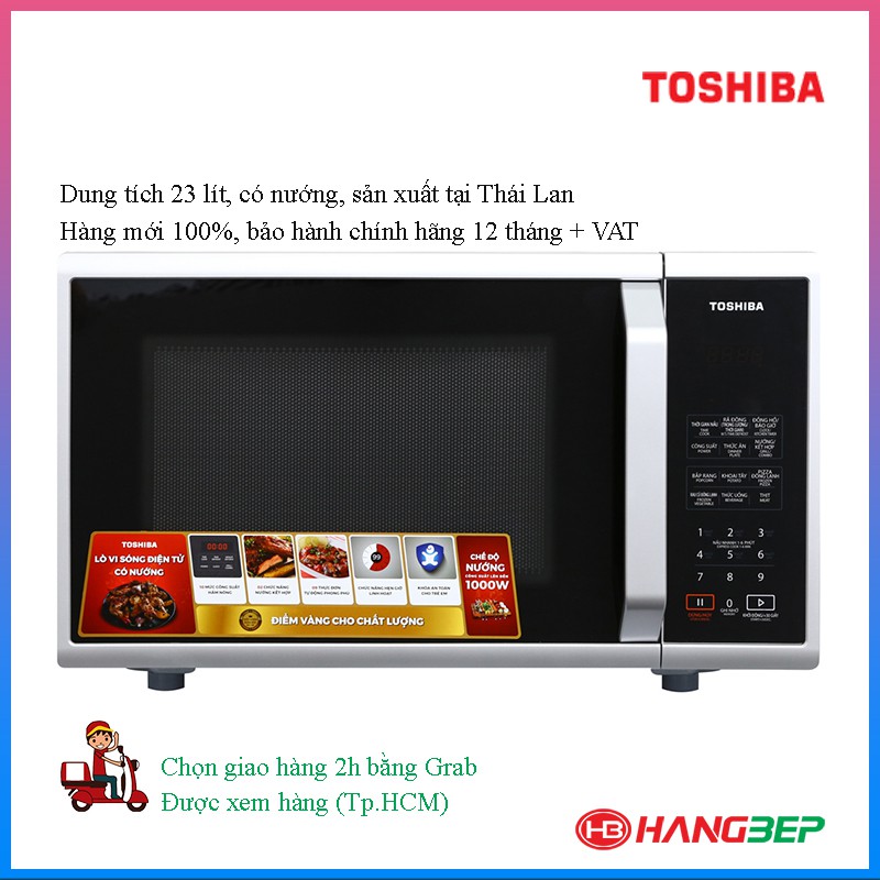 Lò vi sóng có nướng 23 lít Toshiba ER-SGS23(S1)VN /34 lít ER-SGS23(S1)VN - sản xuất tại Thái Lan