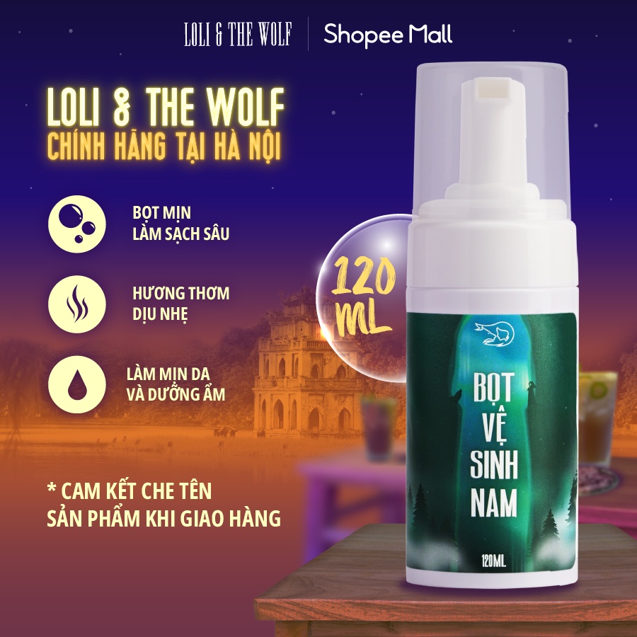 Bọt Vệ Sinh Nam Loli & The Wolf Làm Sạch Hiệu Quả Hương Thơm Nam Tính Lôi Cuốn Chai 120ml