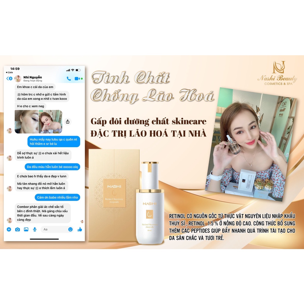 Kem Dưỡng RETINOL Trẻ Hoá Da Giảm Nếp Nhăn Ngăn Mụn Se Khít Lỗ Chân Lông