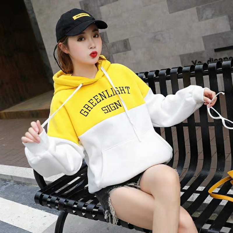 Áo khoác nỉ NỈ hoodie nữ hình thật phối màu đẹp
