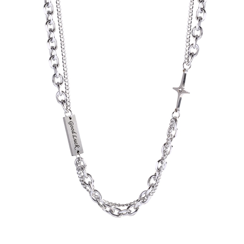 Vòng cổ Thép Titan Mặt Thánh Giá Phong Cách Hip Hop Thời Trang Đường Phố Cá Tính