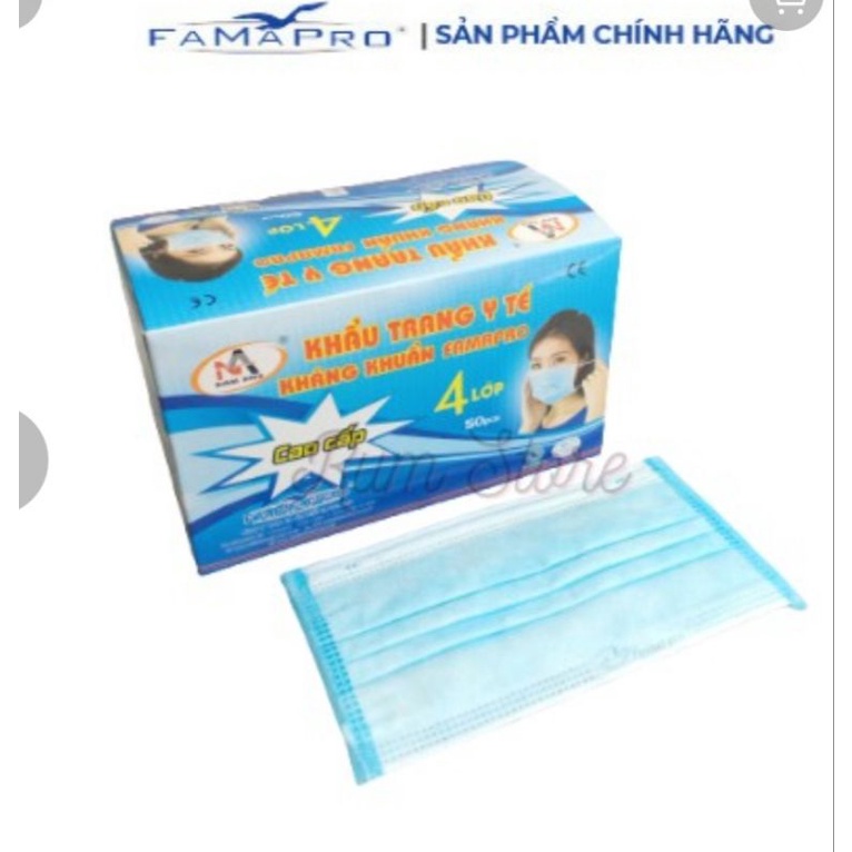 50 CÁI KHẨU TRANG Y TẾ MÀU  NAM ANH FAMAPRO