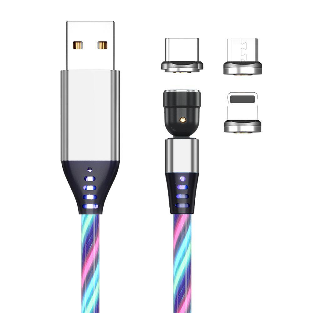 Dây Cáp Sạc Nhanh USB Có Đèn LED Tròn Cho Điện Thoại Di Động