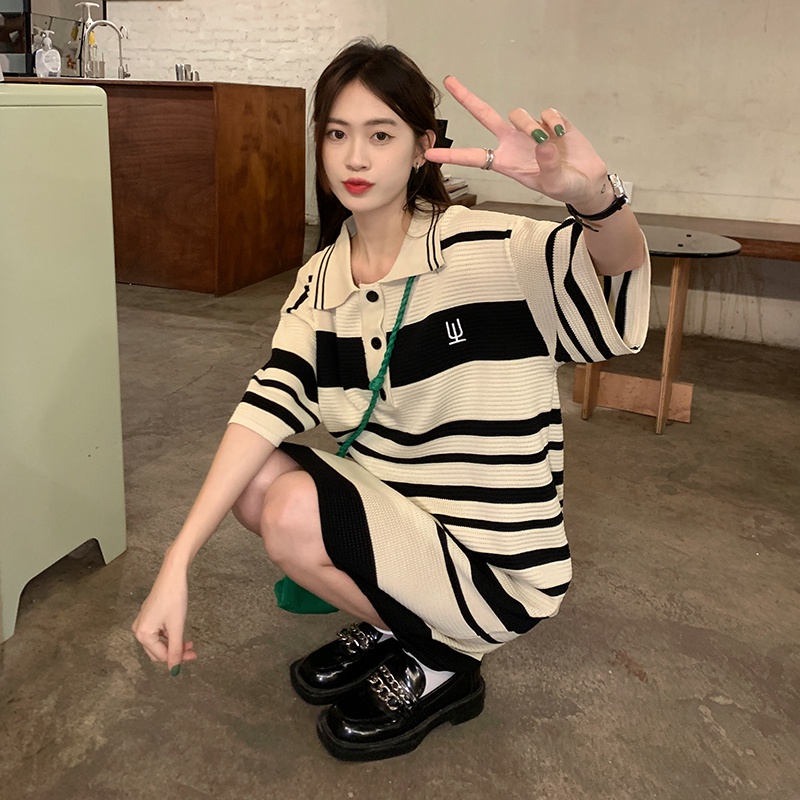 Đầm Thun POLO Ngắn Tay Thời Trang Nữ Tính