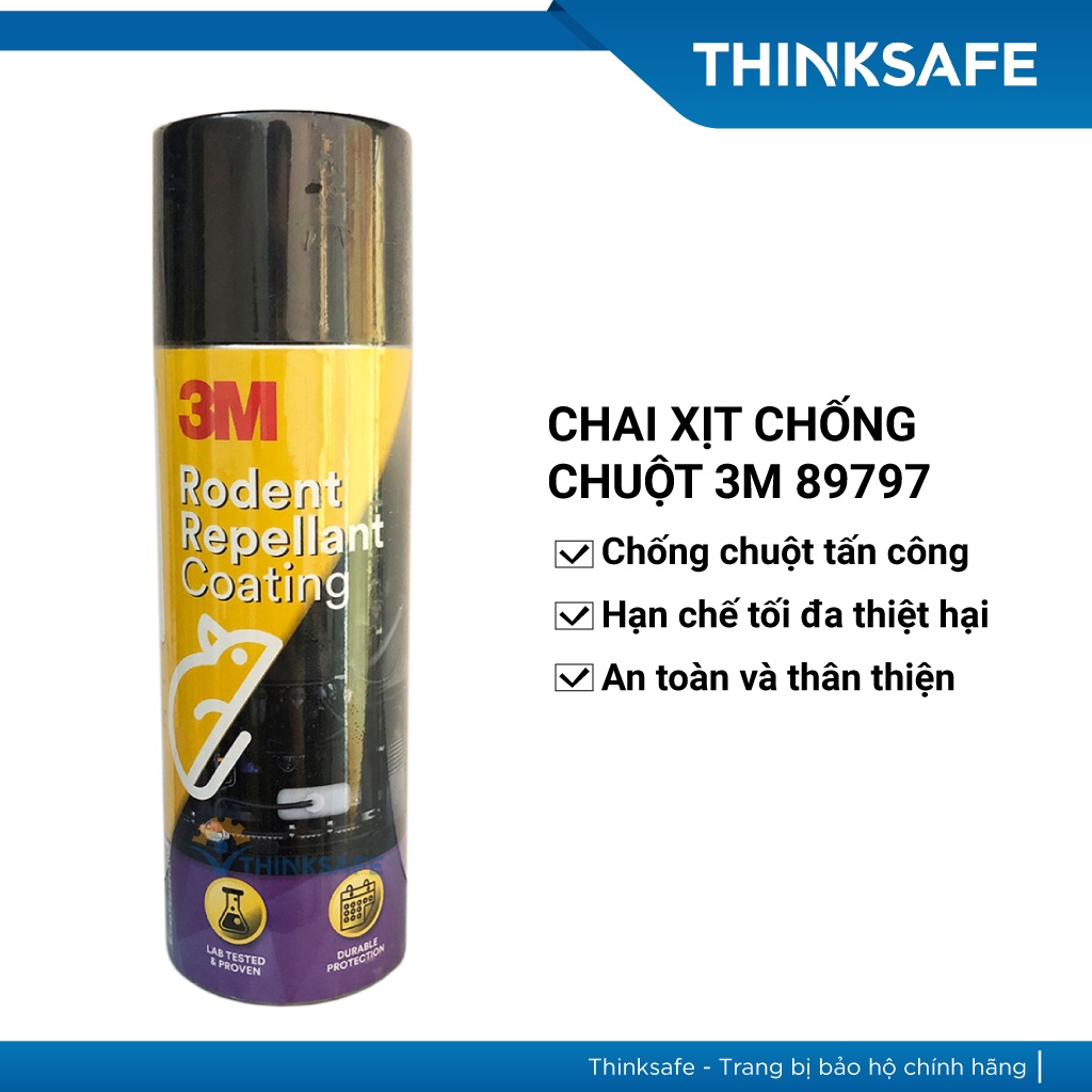 Chai xịt bảo vệ nội thất ô tô 3M Rodent Repellant Coating T9 250g dùng chống chuột - Thinksafe