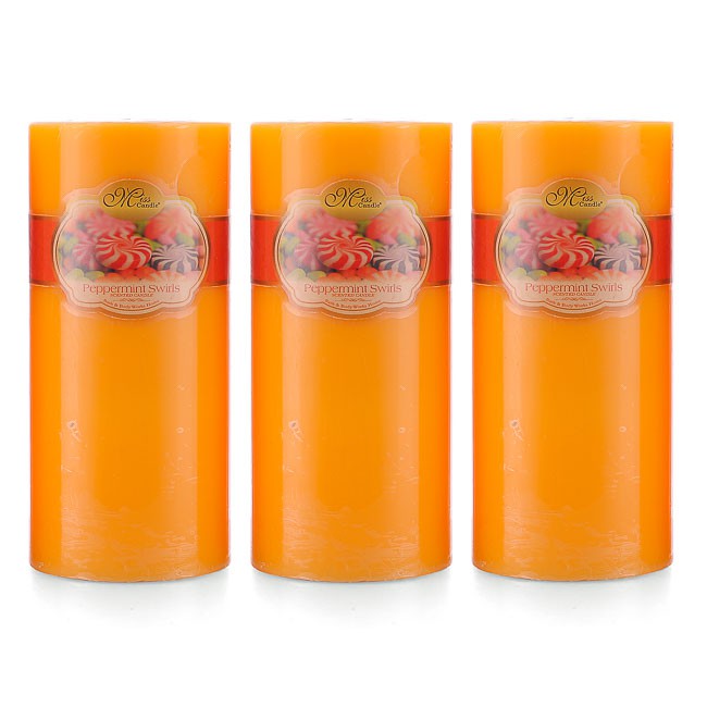 Bộ nến thơm Hạnh Phúc 15 - Bộ 3 nến thơm D7H15 Miss Candle MIC0277 7 x 15 cm (Cam, hương kẹo)