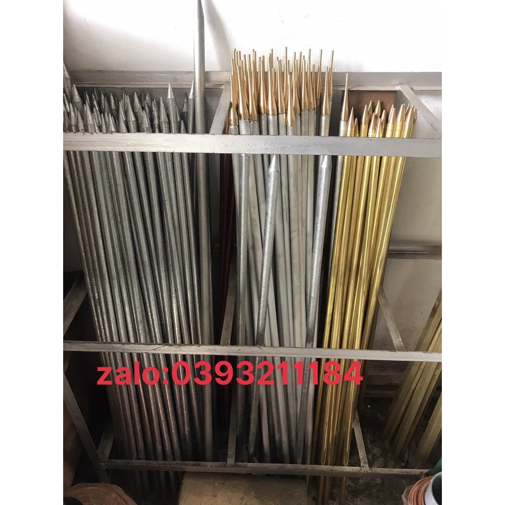 Kim thu sét mạ kẽm đầu đồng D16 dài 1m