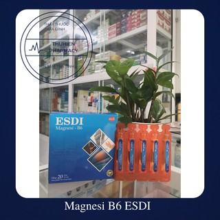 Magnesi B6 ESDI ống nước-Giảm nhanh chuột rút, tê bì tay chân, giảm nhanh các triệu chứng ốm nghén (Hộp 20 ống)