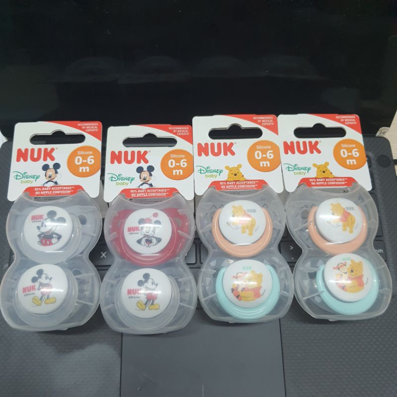 BỘ 2 TI GIẢ NUK SLEEPTIME SILICONE PLUS 0-6M, 6-18M (MICKEY HOẶC DISNEY)