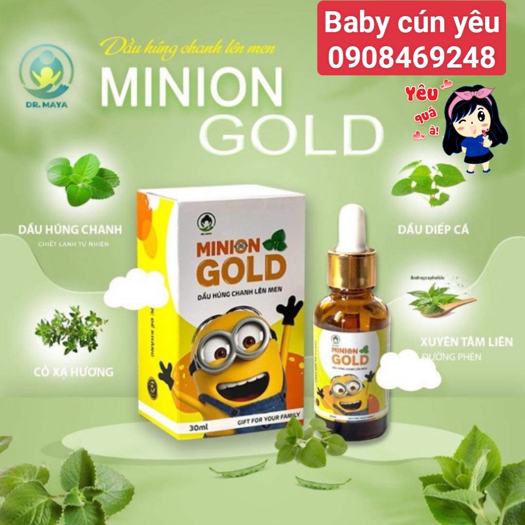 [KÈM QUÀ TẶNG]Dầu húng chanh minion 30ml