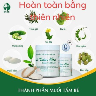 Muối tắm bé sinh dược Độc Mộc kết hợp tinh dầu tràm và các loại lá trị rôm sảy, mụn nhọt, an toàn cho bé và mẹ