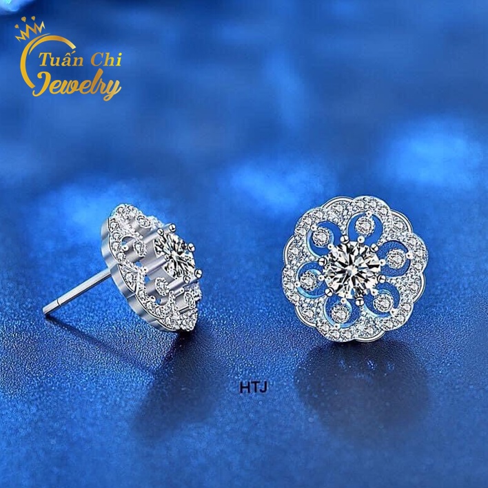 ⚡MẪU MỚI⚡ Khuyên Tai Bạc, Bông Tai Nữ Gắn Đá Sang Trọng, Quý Phái