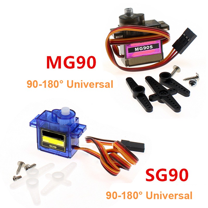 SG90 MG90S 9g Thiết bị kim loại Servo cho Thuyền máy bay trực thăng mô hình cho Arduino UNO DIY 90-180 ° Universal