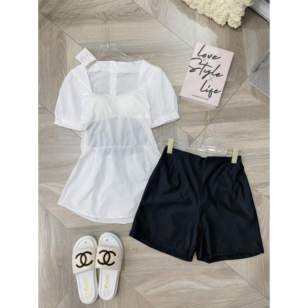 [ 𝐅𝐑𝐄𝐄 𝐒𝐇𝐈𝐏 ]   SET CỔ VUÔNG NƠ LƯNG MIX QUẦN ĐÙI