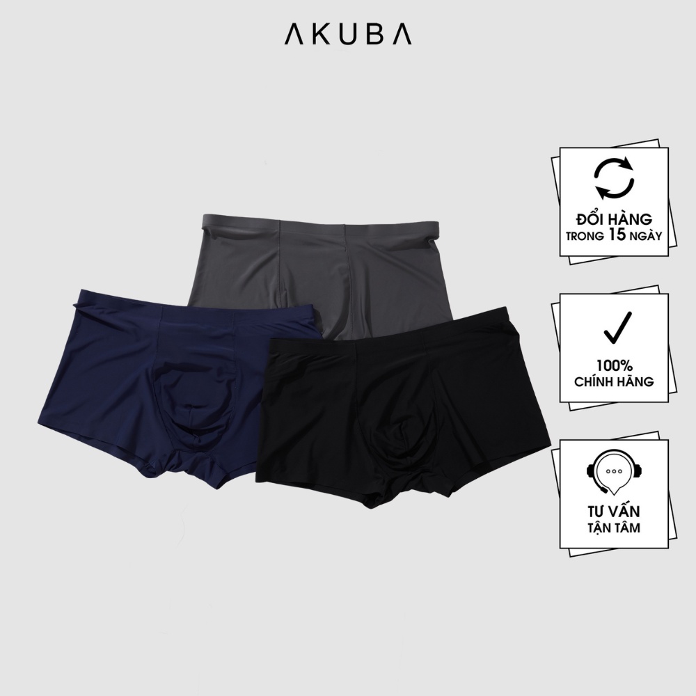 Quần lót boxer nam AKUBA vải sợi Modal tự nhiên (gỗ sồi), co giãn thoải mái, thấm hút tốt 01U0013