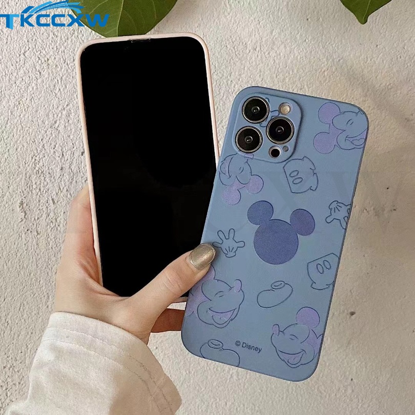 Ốp Điện Thoại TPU Viền Silicon Hình Mickey Minnie Cho iPhone 12 13 Mini 13 12 11 Pro MAX XS MAX XR X 7 8 6 6S Plus SE 2020