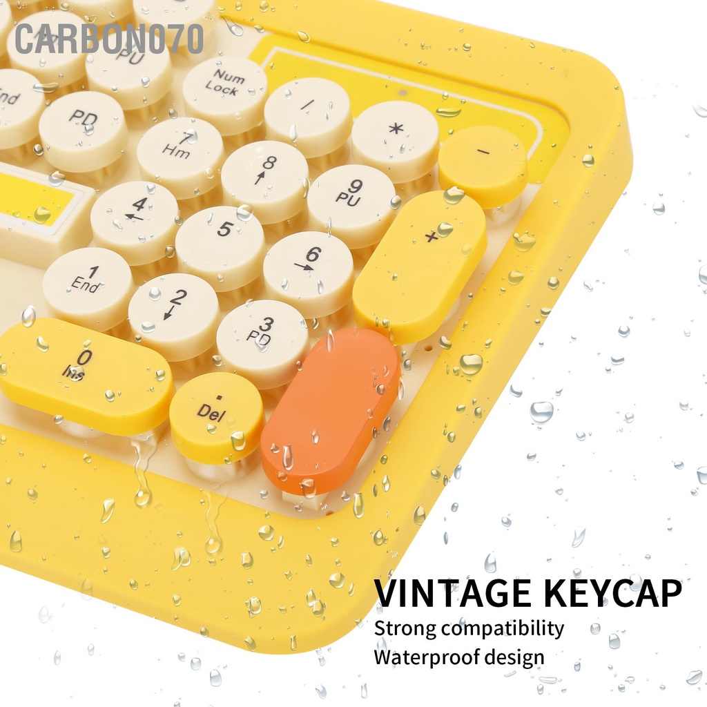 [Hàng HOT] K68 Bộ bàn phím Chuột không dây Punk Hoạt hình Vịt vàng dễ thương tương thích máy tính, laptop, pc【Carbon070】