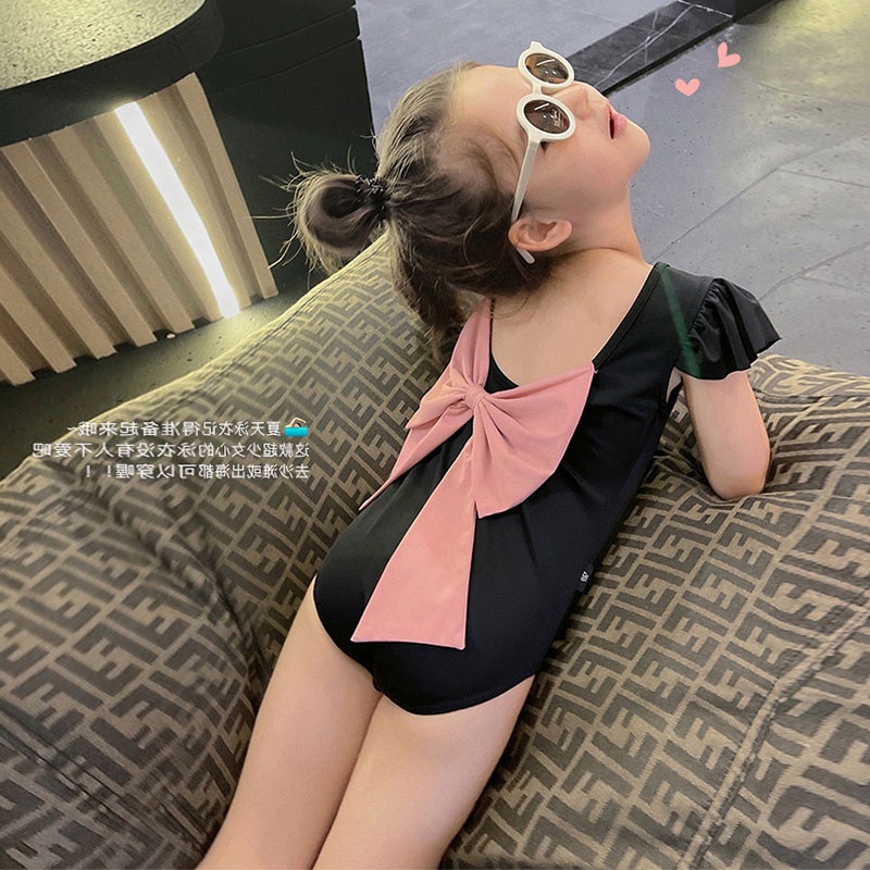 Bộ Đồ Bơi Một Mảnh Phối Nơ Phong Cách Phương Tây Thời Trang Mùa Hè Mới Dành Cho Bé Gái