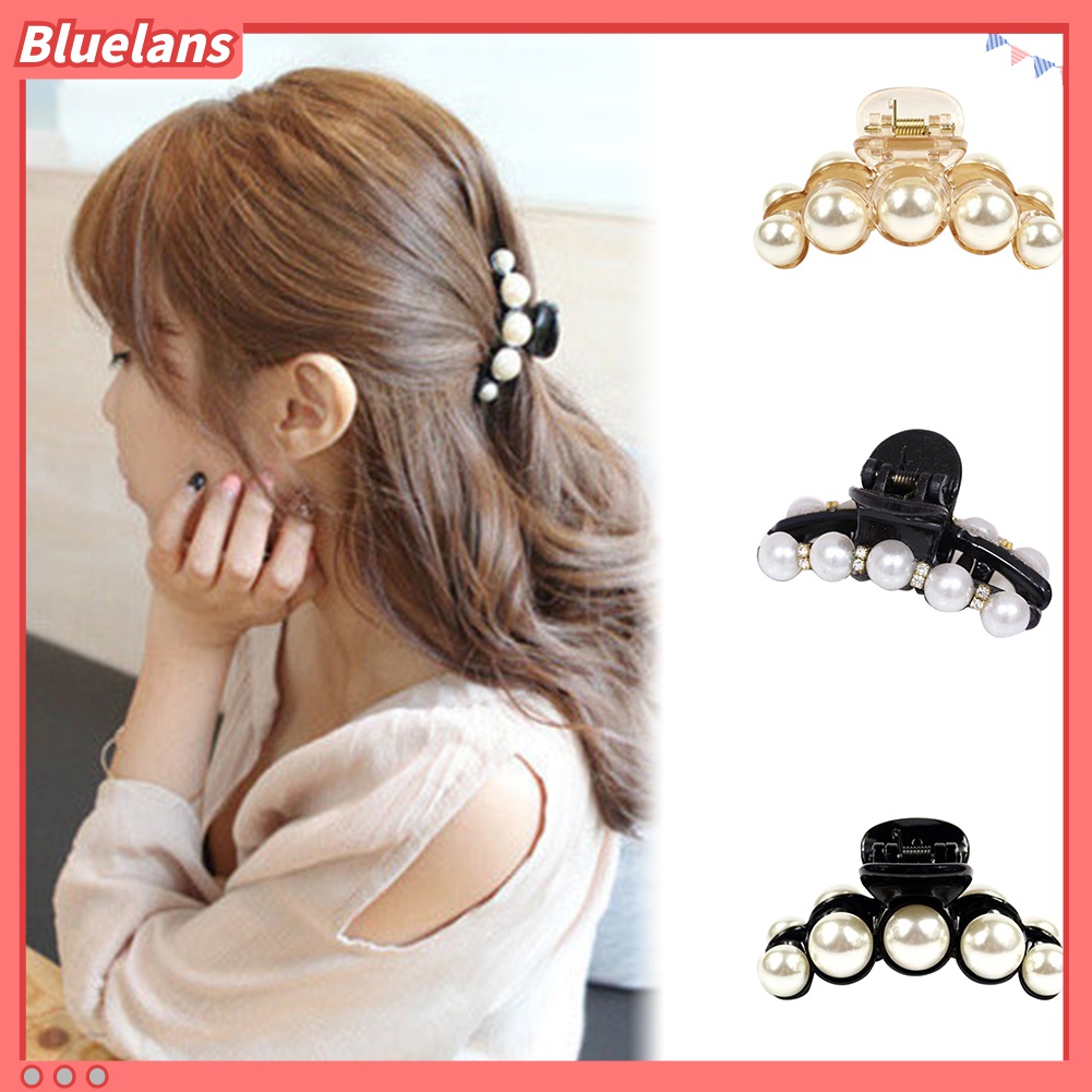 Kẹp Tóc Càng Cua Đính Ngọc Trai Nhân Tạo Thanh Lịch Cho Nữ
