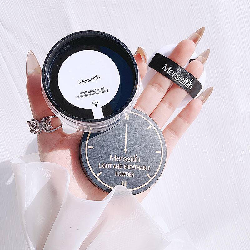 Phấn Phủ Dạng Bột Màu Lì Trong Suốt Không Thấm Nước Kiểm Soát Dầu Mersitin