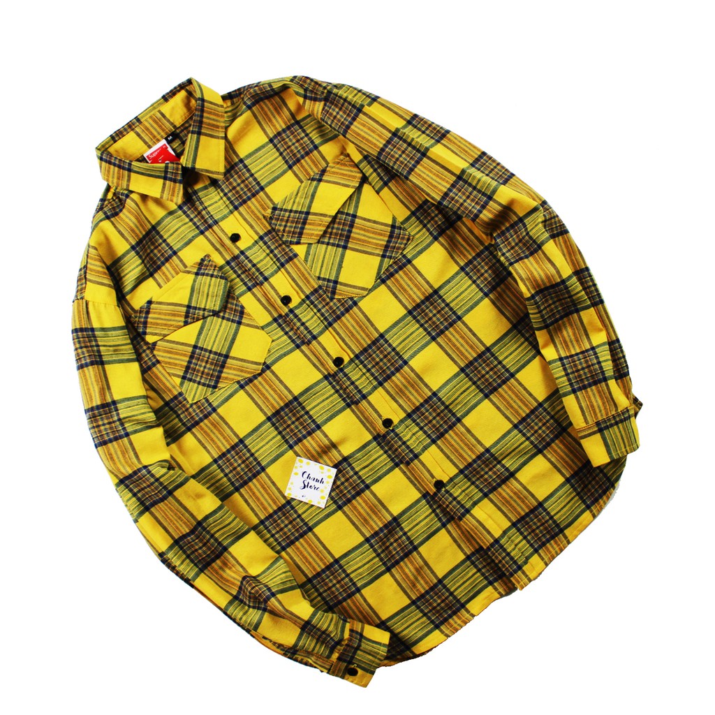 Áo sơ mi Flannel - Kẻ đỏ - Kẻ vàng | BigBuy360 - bigbuy360.vn