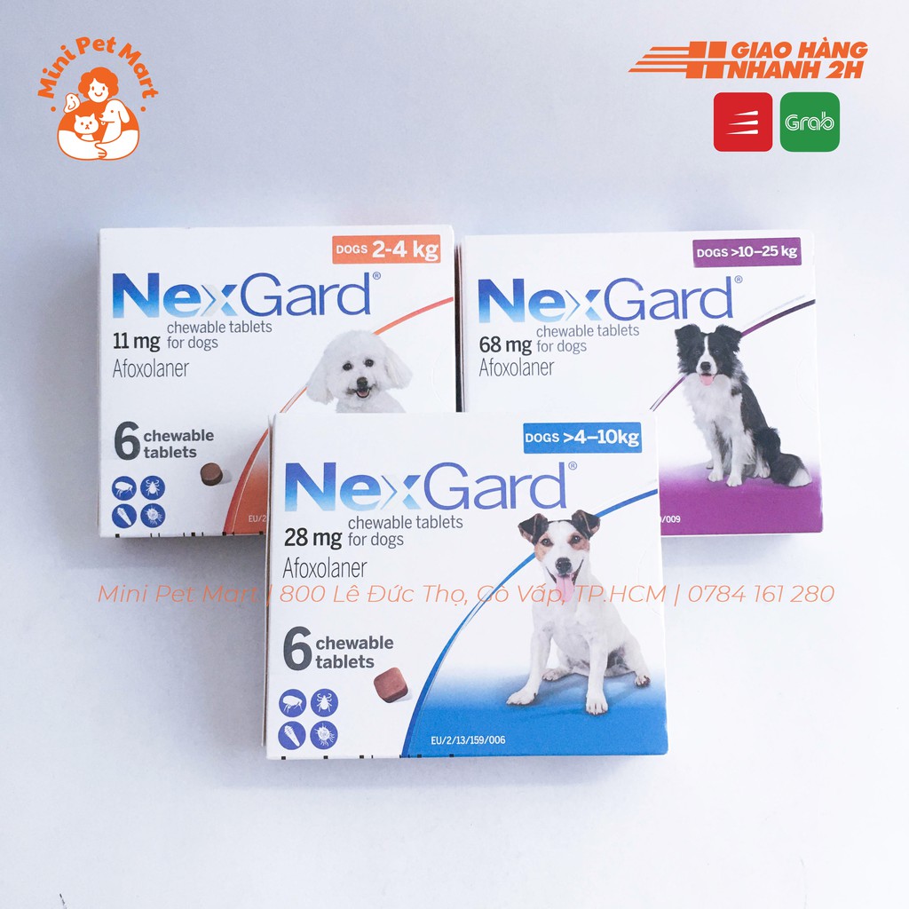 NEXGARD 4-10kg - Viên nhai trị ve rận, bọ chét cho chó