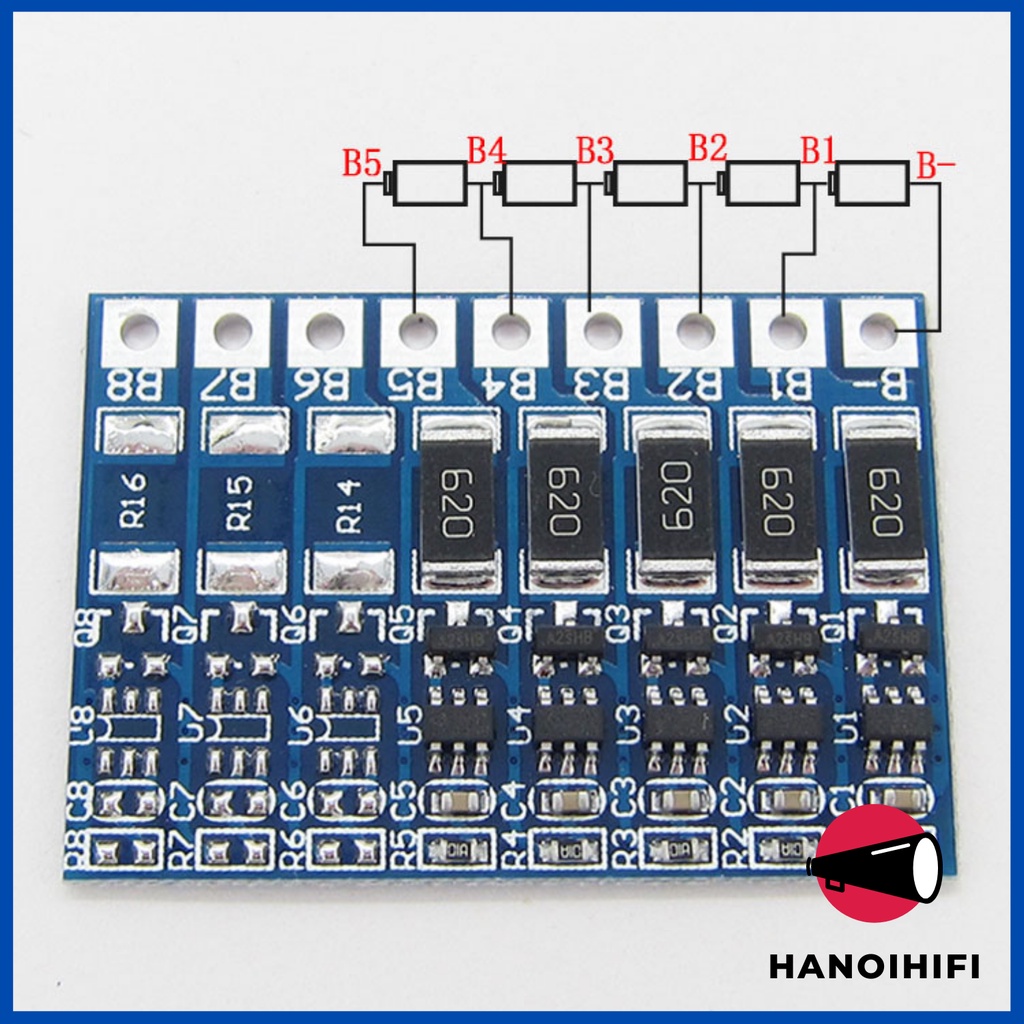 Mạch ghép cân bằng pin Li-ion 3s 4s 5s 6s 7s 8s