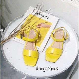 Giày cao gót mũi vuông quai ngang 2cm nagashoes