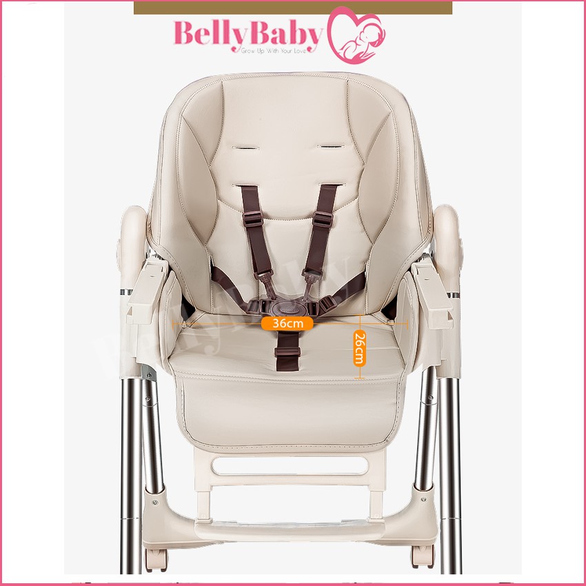 [Có Thể Ngả Lưng]-[Trang Bị Bánh Xe] Điều Chỉnh Tư Thế Đa Dạng  - Ghế Ăn Dặm BellyBaby Lux01- Phiên Bản Mói Nhất 2021