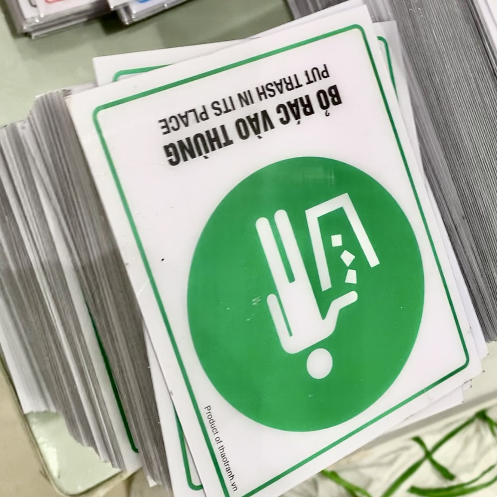 Mua Biển báo Nhắc Nhở Hãy Bỏ Rác Vào Thùng Rác, No trash-Decal dán ...