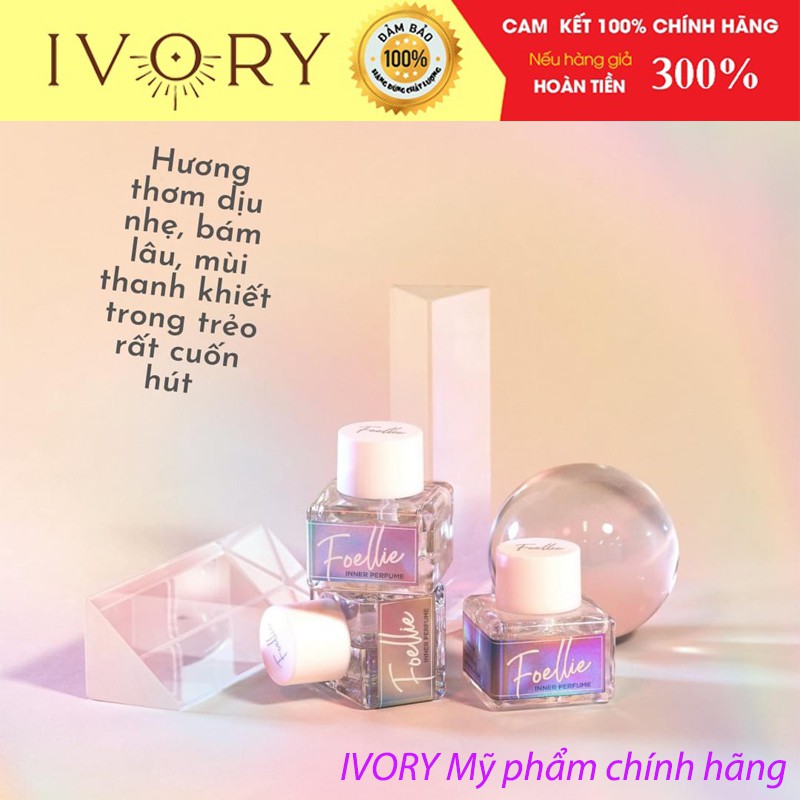 Nước Hoa Vùng Kín Foellie Màu Bạc 💖 Mua 2 Tặng 1 💖 Nước Hoa Vùng Kín Foellie 5ml Hương Hoa Hồng Trắng Tinh Khôi