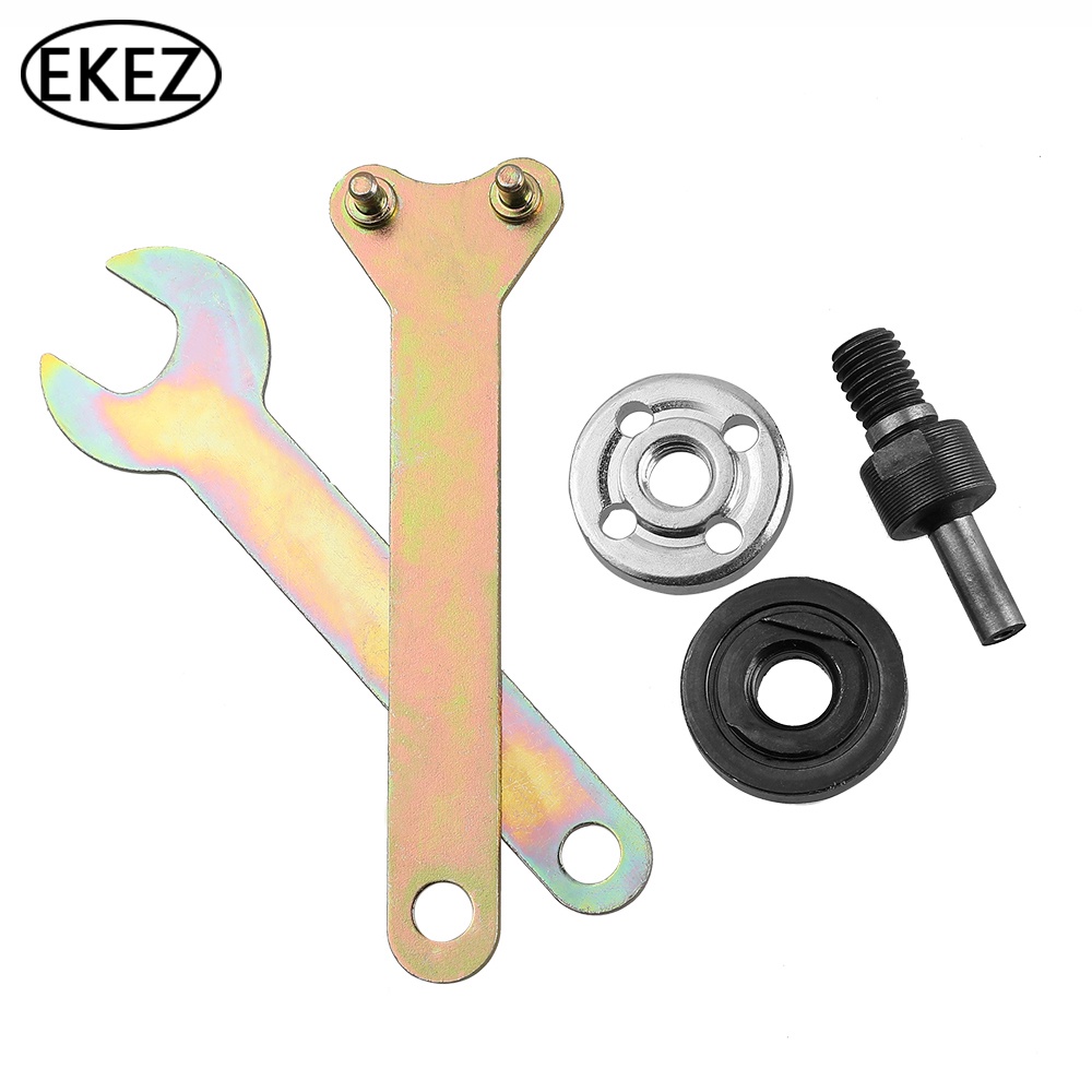 5 Phụ kiện máy khoan điện Ekez 6mm/ 10mm gồm đầu chuyển đổi/ thanh nối/ đầu mài góc biến thiên
