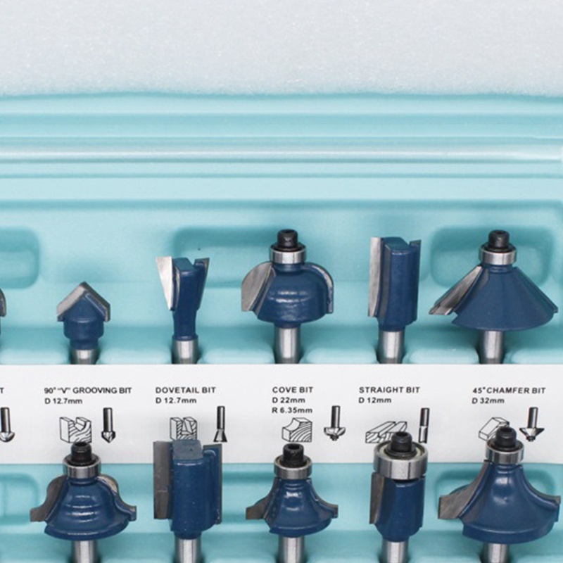 Bộ Mũi Phay Router 1 / 4 Inch Bằng Cacbua Dùng Cho Bảng Mạch Gỗ