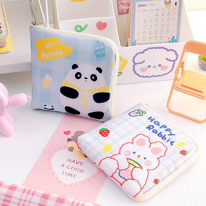 Túi Đựng Khăn Giấy / Túi Đựng Mỹ Phẩm / Tiền Xu Mini In Họa Tiết Hoạt Hình Dễ Thương Cho Nữ