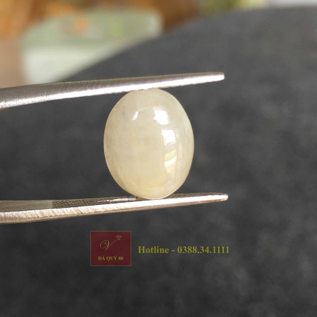 Viên Đá Saphia Trắng Tự Nhiên Mài Sống Chất Ngọc Đẹp Size 6,75ct, Mặt Nhẫn, Mặt Dây Chuyền