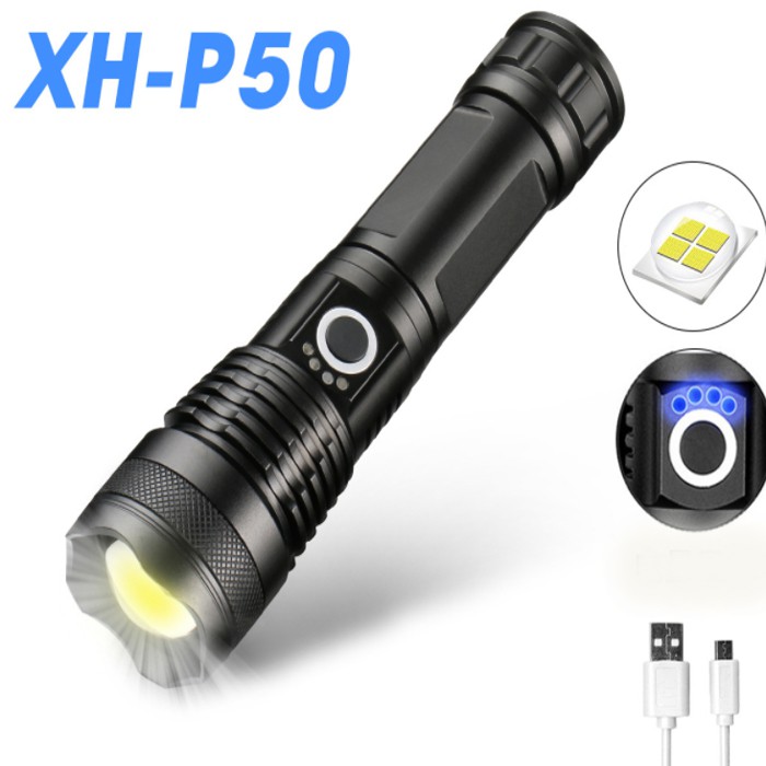 Đèn pin siêu sáng xhp50 ánh sáng mạnh-Đèn pin mini tiện ích