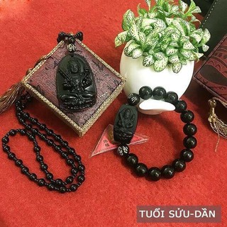 Combo Dây Chuyền Vòng Tay Mặt Phật Hư Không Tạng Bồ Tát - Hợp Mệnh Tuổi Sửu - Dần