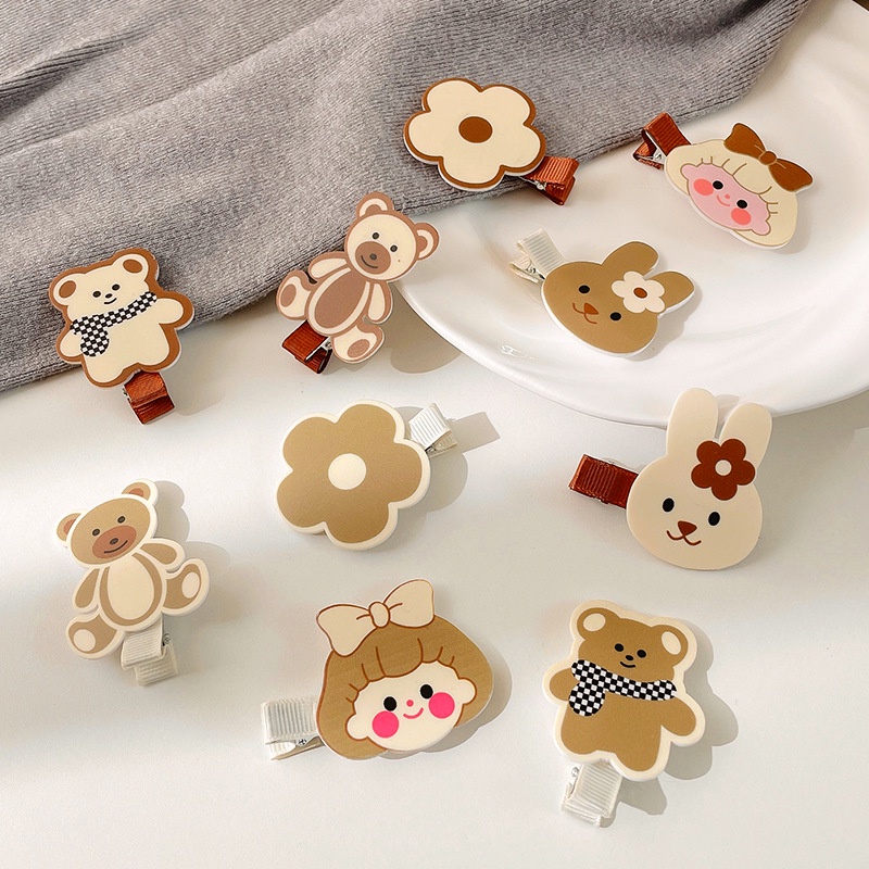Dây cột tóc kẹp tóc mái hình gấu thỏ dễ thương đồ buộc tóc vải xinh xắn Jennie Accessories