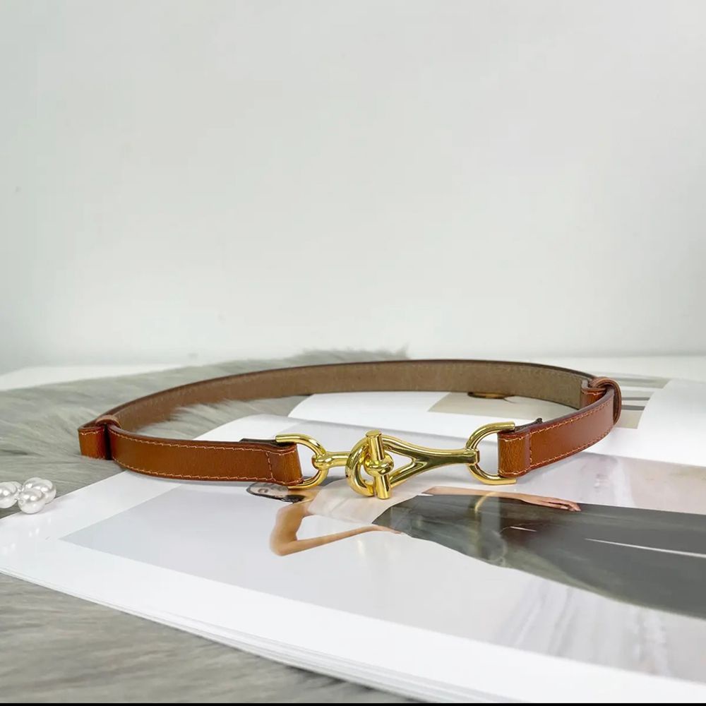 Thắt lưng da PU khóa kim loại kiểu cổ điển phong cách Hàn Quốc cho nữ